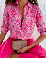 Elle | Schicke Bluse mit Kragen in Rotes Herz