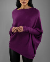 Xanthe | Damen Asymmetrischer Off-Shoulder Pullover in Lila