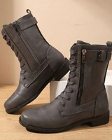 Xenia | Damen Orthopädische Stiefel mit Komfort und Schnallen Detail in Grau