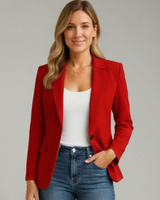 Xenia | Damen Roter Blazer mit Kerbe Revers in Rot