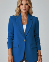 Xenia | Damen Roter Blazer mit Kerbe Revers in Blau