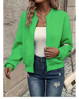 Yasmina | Bomberjacke Damen mit Reißverschluss und Taschen in Grün