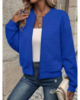 Yasmina | Bomberjacke Damen mit Reißverschluss und Taschen in Blau
