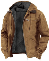 Owenn | Moderne Outdoor-Jacke für Herren mit Kapuze und Kordelzug in Marron