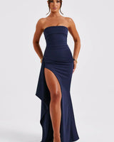 Phoebe - Radiance Kleid mit Schlitz in Blue