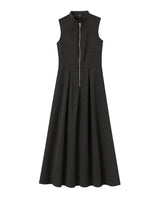 Zaira | Damen Maxikleid A-Linie Elegant Leicht Sommer in Schwarz