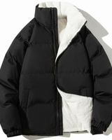 Zelda | Damen Puffer Winterjacke mit Stehkragen in Schwarz
