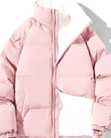 Zelda | Damen Puffer Winterjacke mit Stehkragen in Rosa