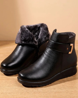 Zoya | Damen Schwarze Orthopädische Stiefeletten mit Wärme und Komfort in Schwarz
